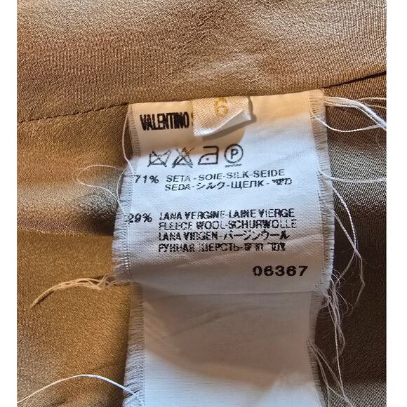 Valentino Beige Silk & Wool Blend Mini Skirt US 6 / Luxury Italian Designer - Picture 4 of 5